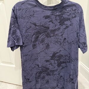 Theory Blue Abstract Short Sleeve Tee